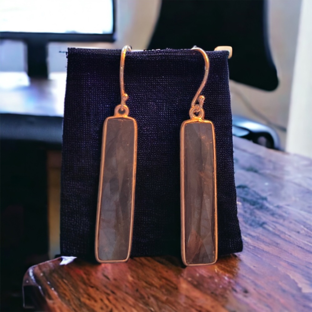 LABRADORITE AND SILVER EARRINGS